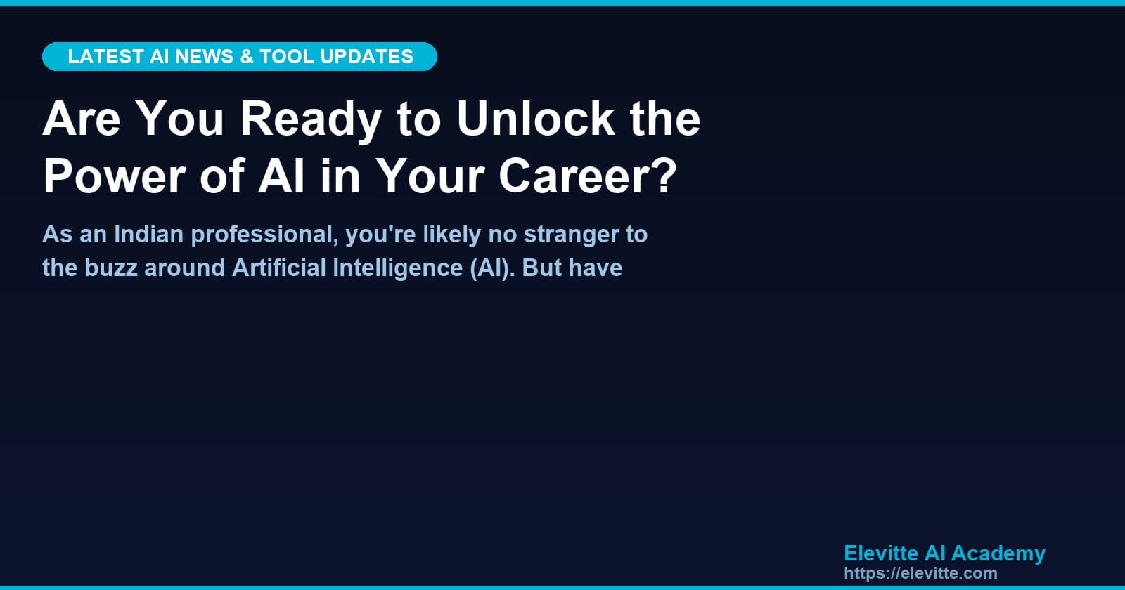 Are You Ready to Unlock the Power of AI in Your Career?
